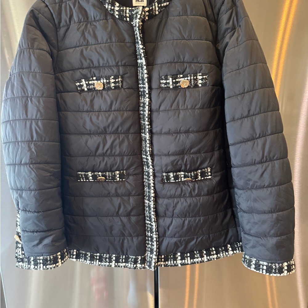 Anne Klein Black Quilted Puffer Jacket